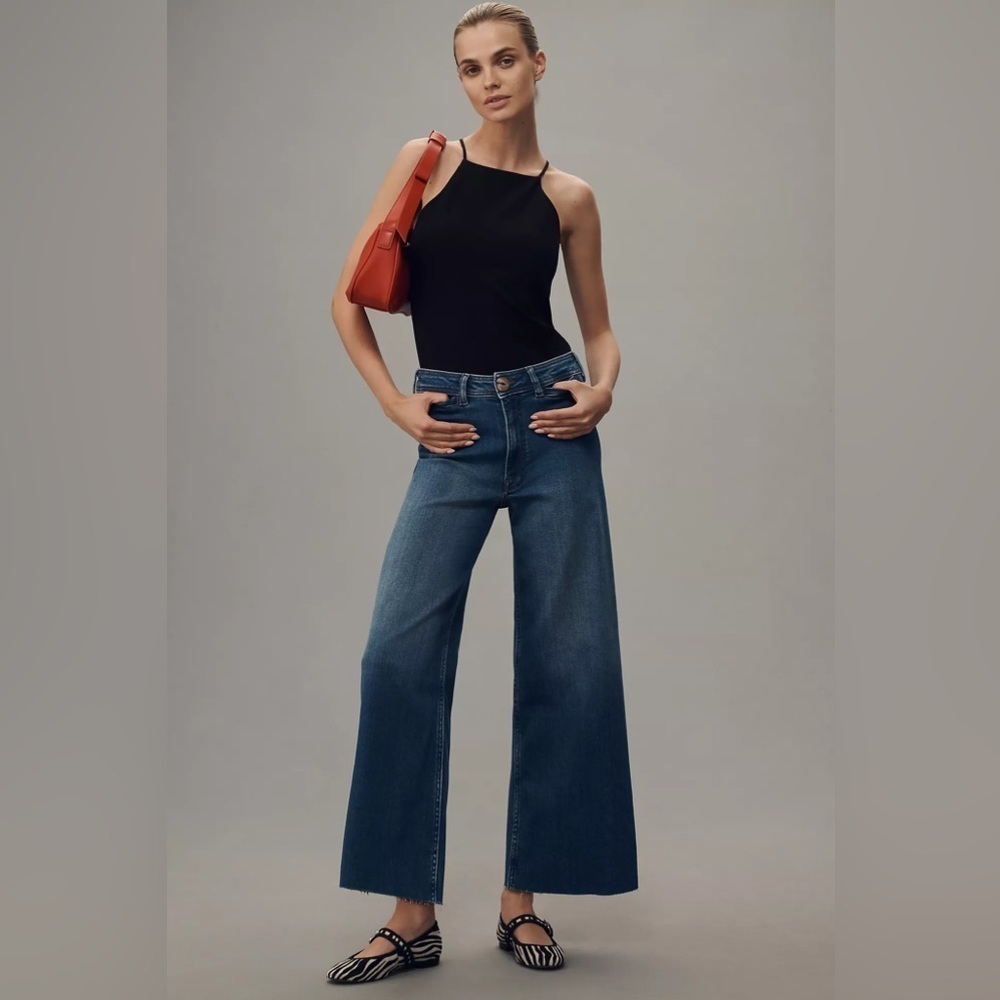 NWT! Anthropologie Ettie High-Rise Crop Wide Leg Jeans by Maeve - Size 24 🪞1️⃣